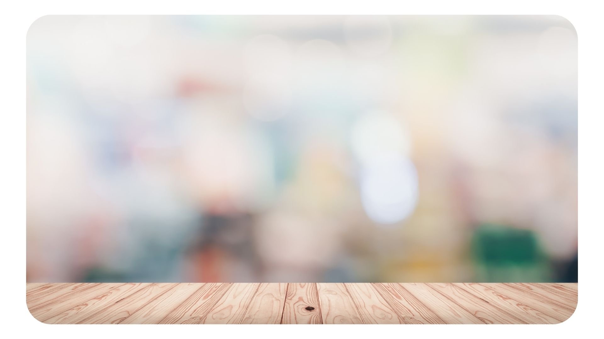 Photograph of an empty restaurant table with a bleak looking background