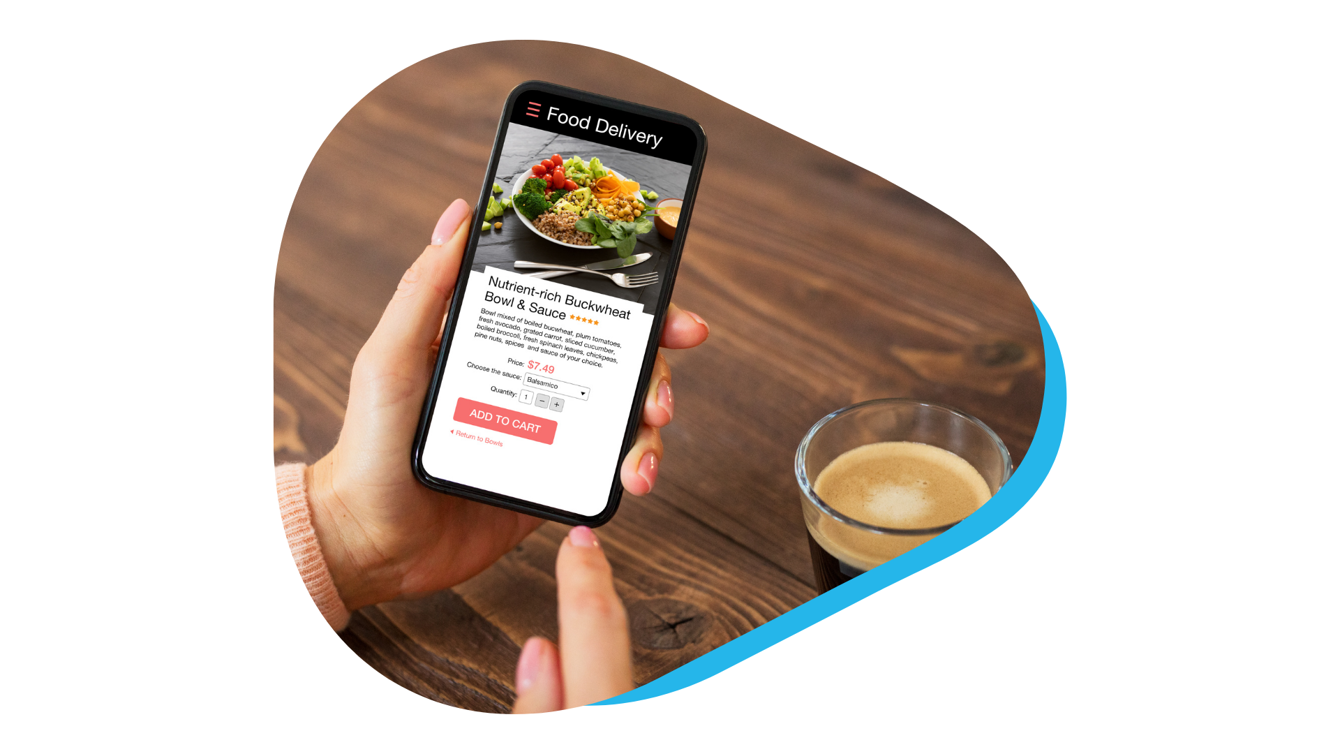 Smartphone takeaway food order