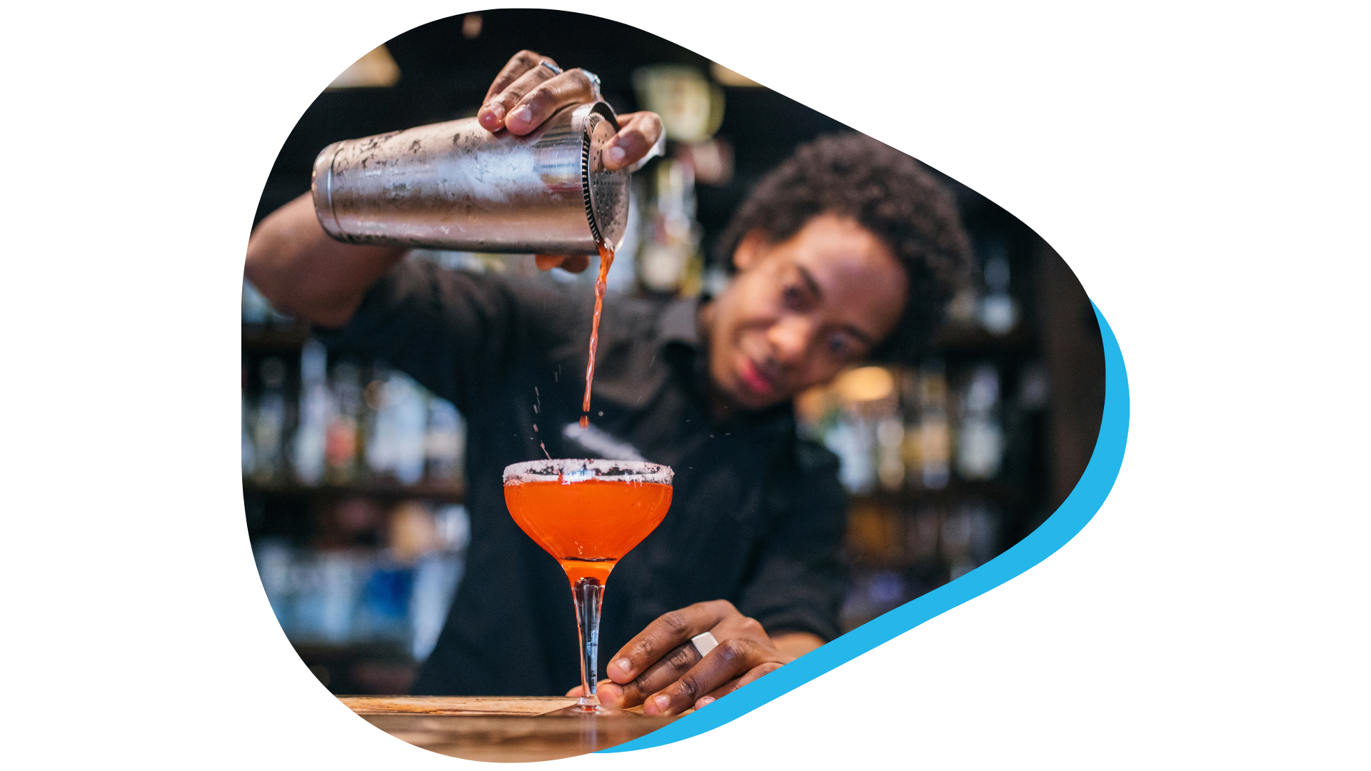 Bartender making a cocktail