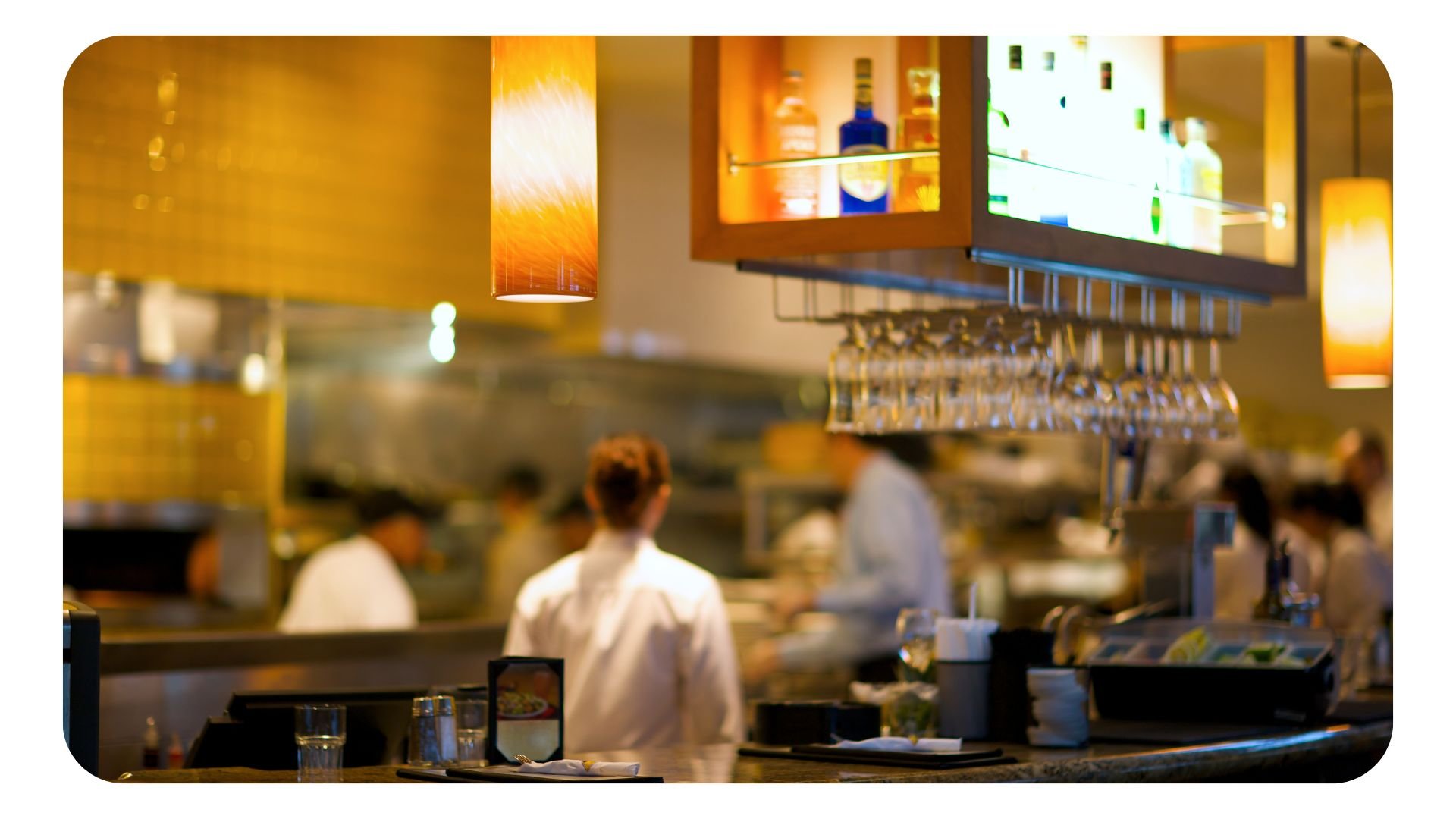 Internal view of busy restaurant service