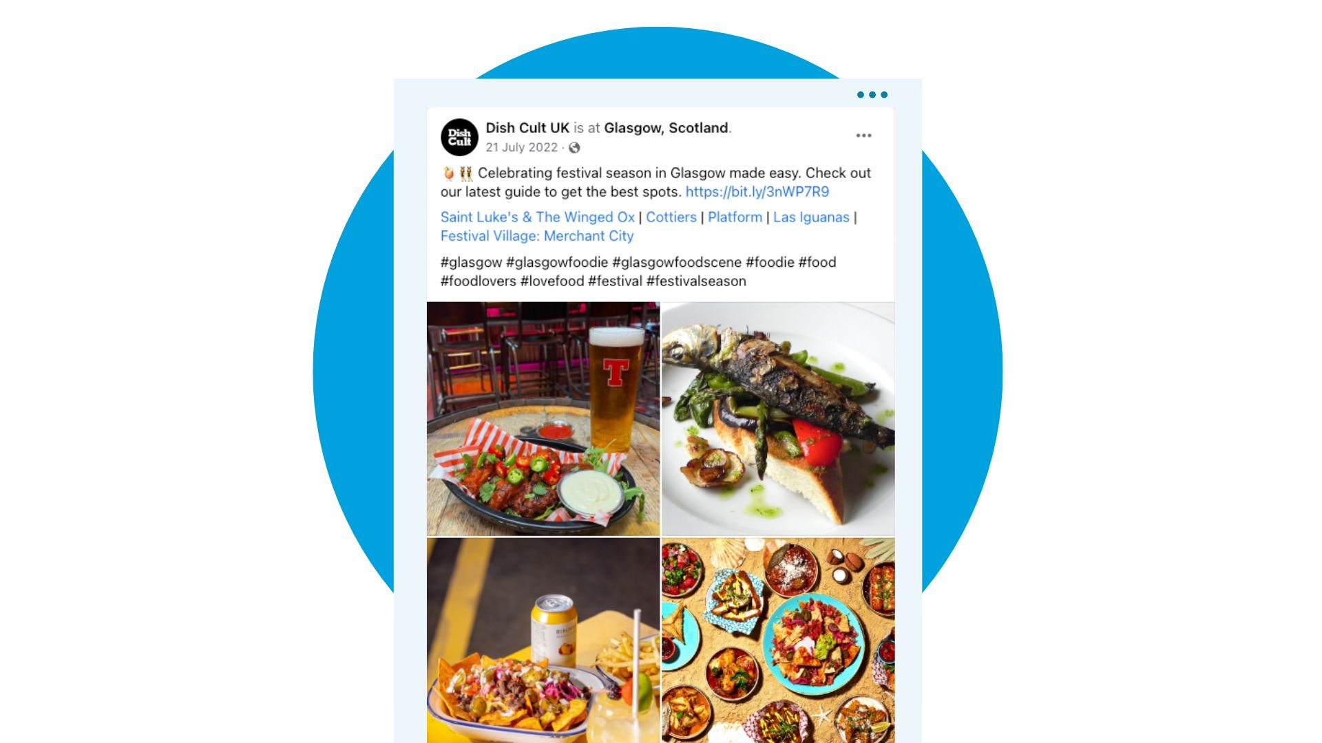 Screenshot of a social post from Dish Cult UK promoting summer food offers in UK