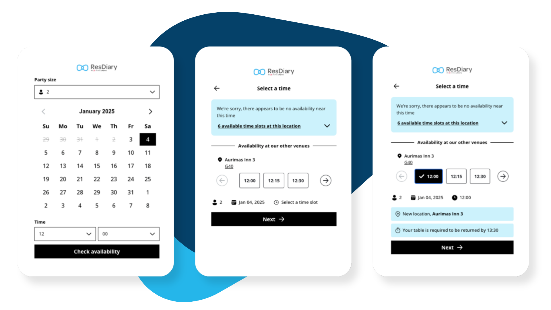 Cross-Sell functionality within the Restaurant Availability App