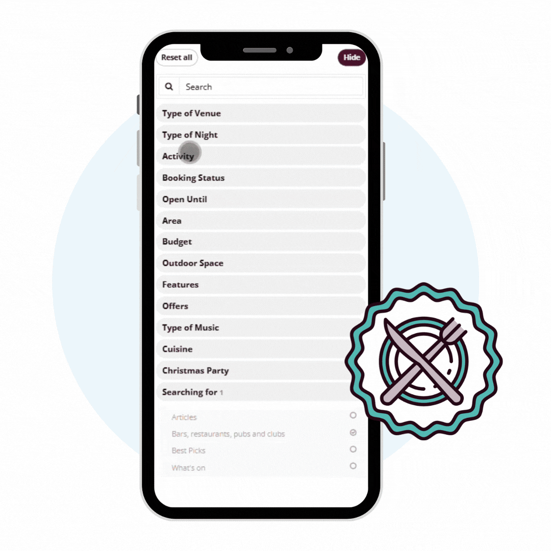 DesignMyNight Mobile Interface