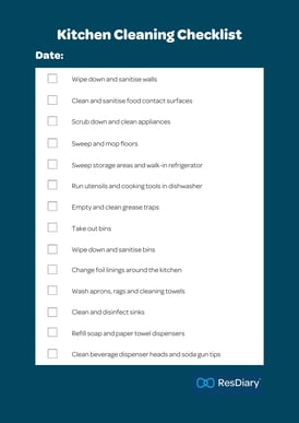 Kitchen Cleaning Checklist
