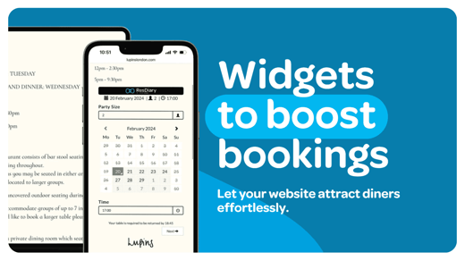 Widgets to boost bookings ResDiary widget interface