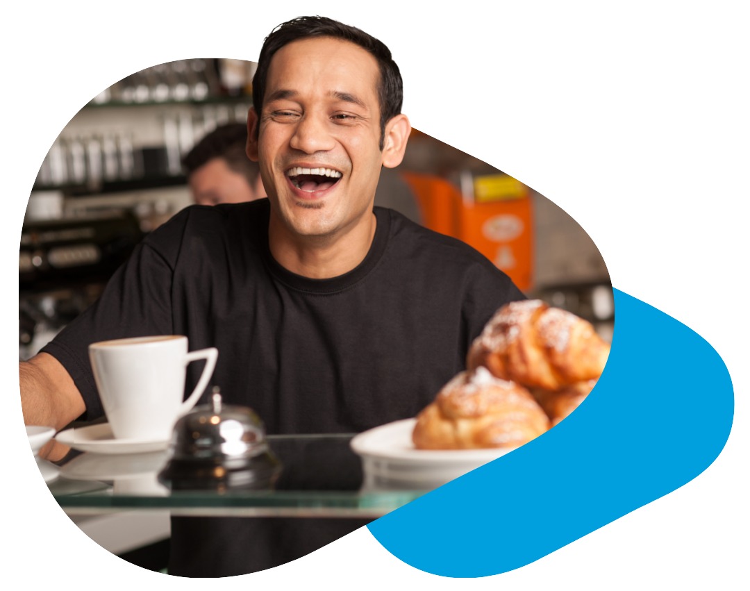 Happy customer smiling