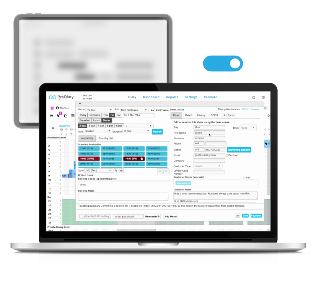 TheFork Alternative: ResDiary Booking System TheFork Alternative: ResDiary Booking System
